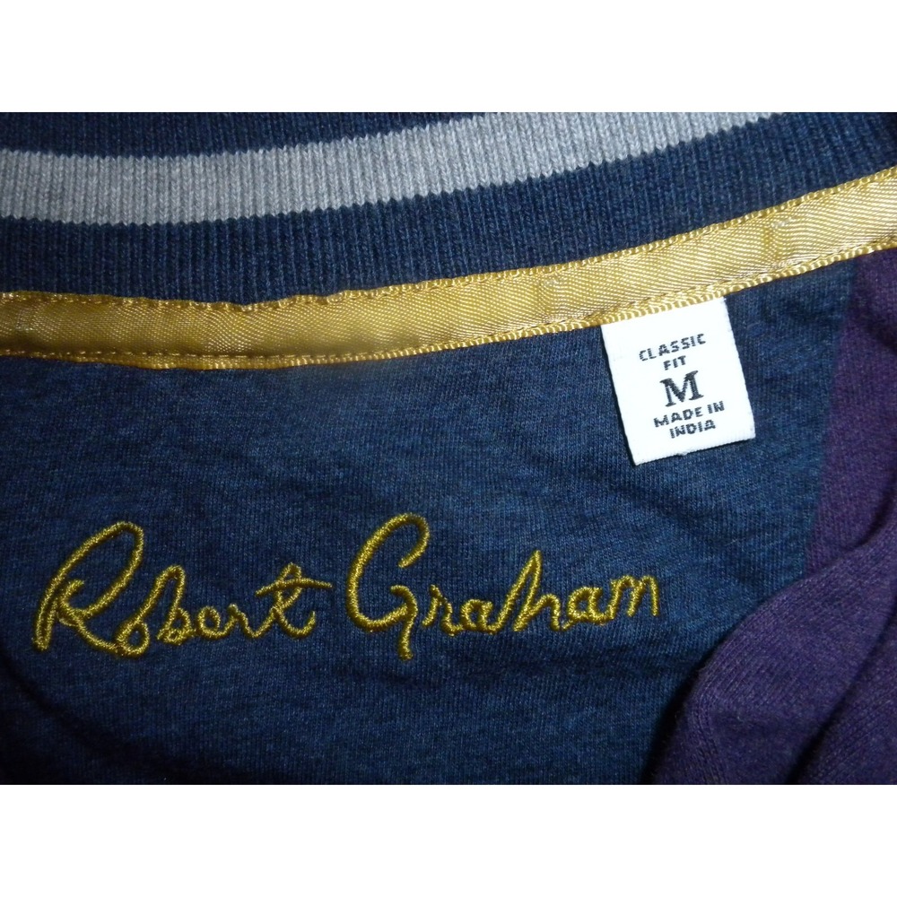 Robert Graham Sweater Mens M Purple 1/4 Zip Classic Fit Mock Neck Pullover Golf - Picture 7 of 11
